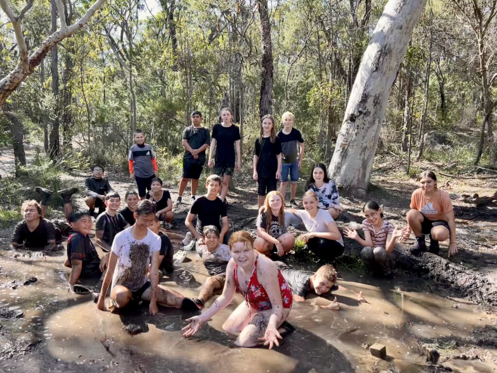 Students during Mud Challenge 2