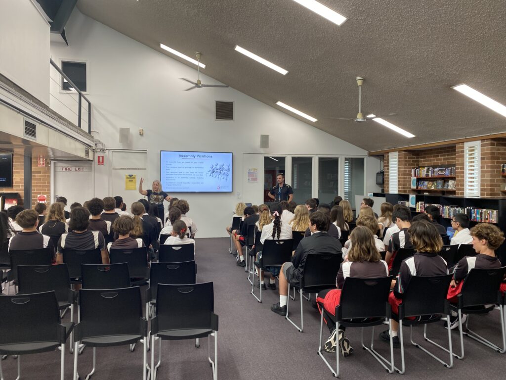 Year 9 Assembly in the Library