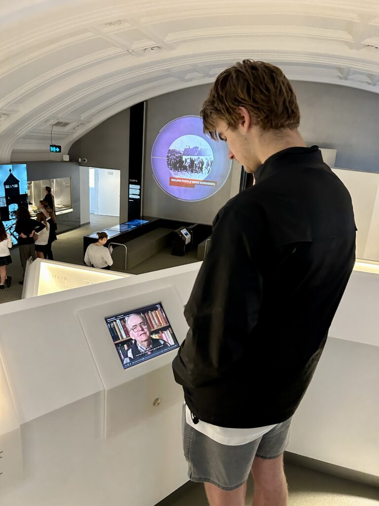 Engaging in museum media.