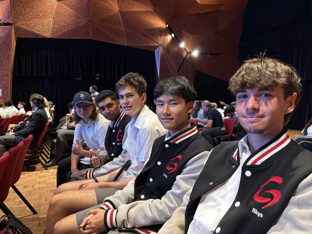 2 Design & Technology students ready to listen to the seminar