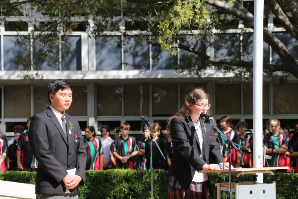 Student speakers delivered powerful reflections during Gymea Technology’s respectful ANZAC Day service.