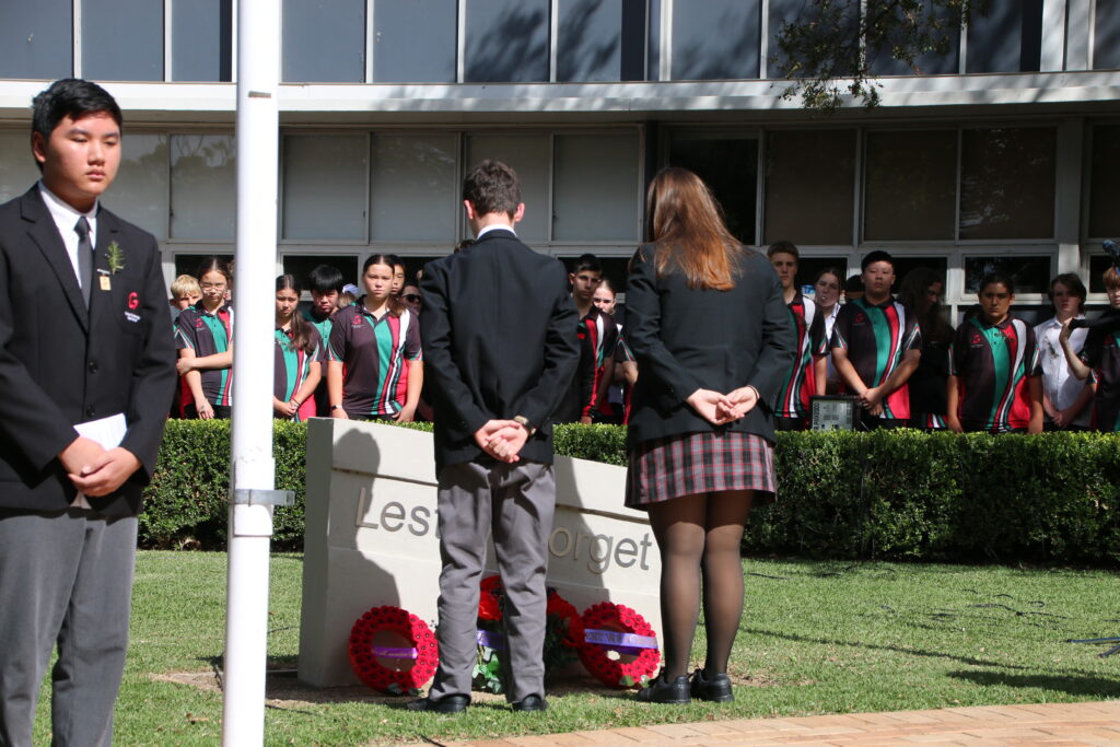 Gymea Technology prefects reflected solemnly during the school’s ANZAC tribute and remembrance ceremony.