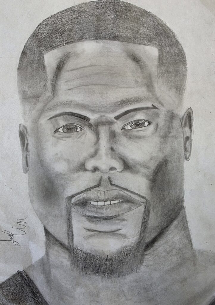 Students experiment with graphite pencils, exploring various drawing techniques to render highlights and shadows on faces_