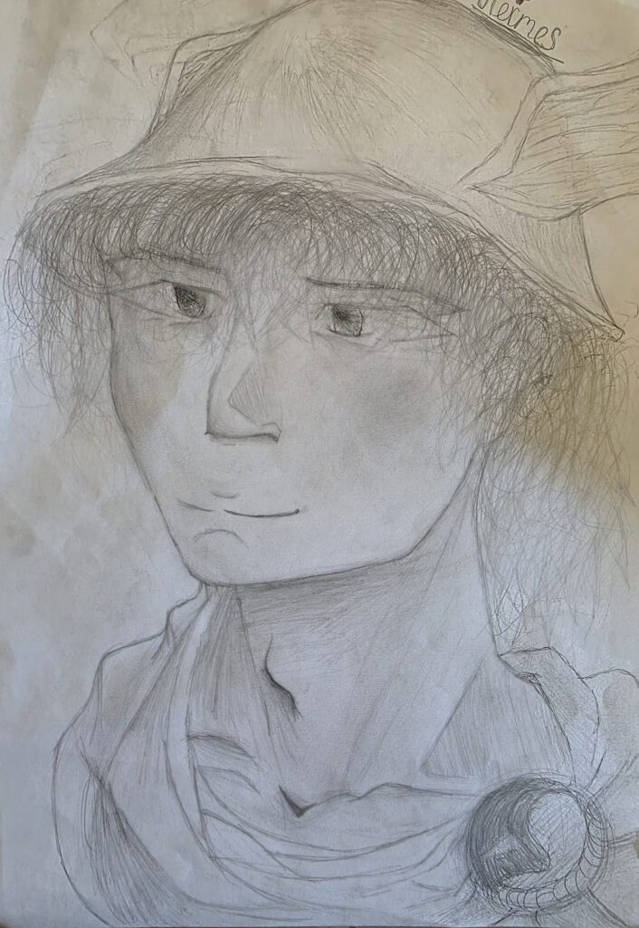 Students incorporated various drawing techniques such as line and tone in their work