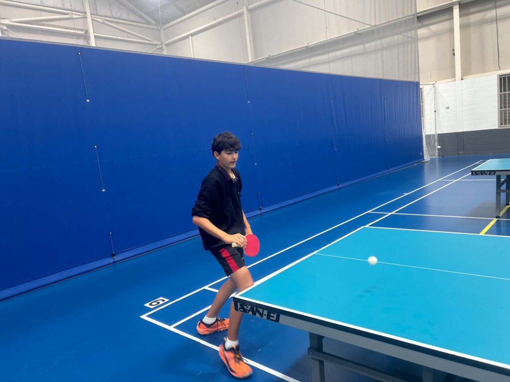 Focused and confident, our student demonstrates skill and determination in competition