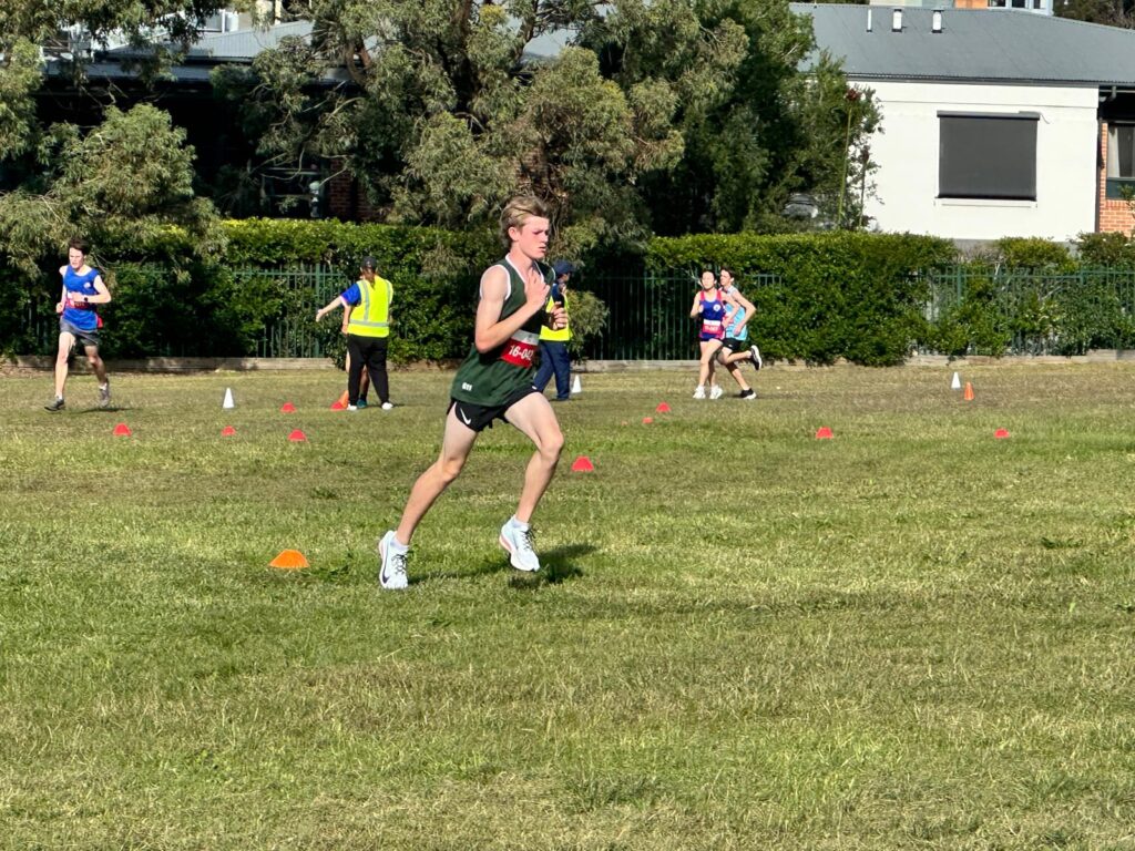 Nash M at the end of the first lap on his way to qualifying for State!