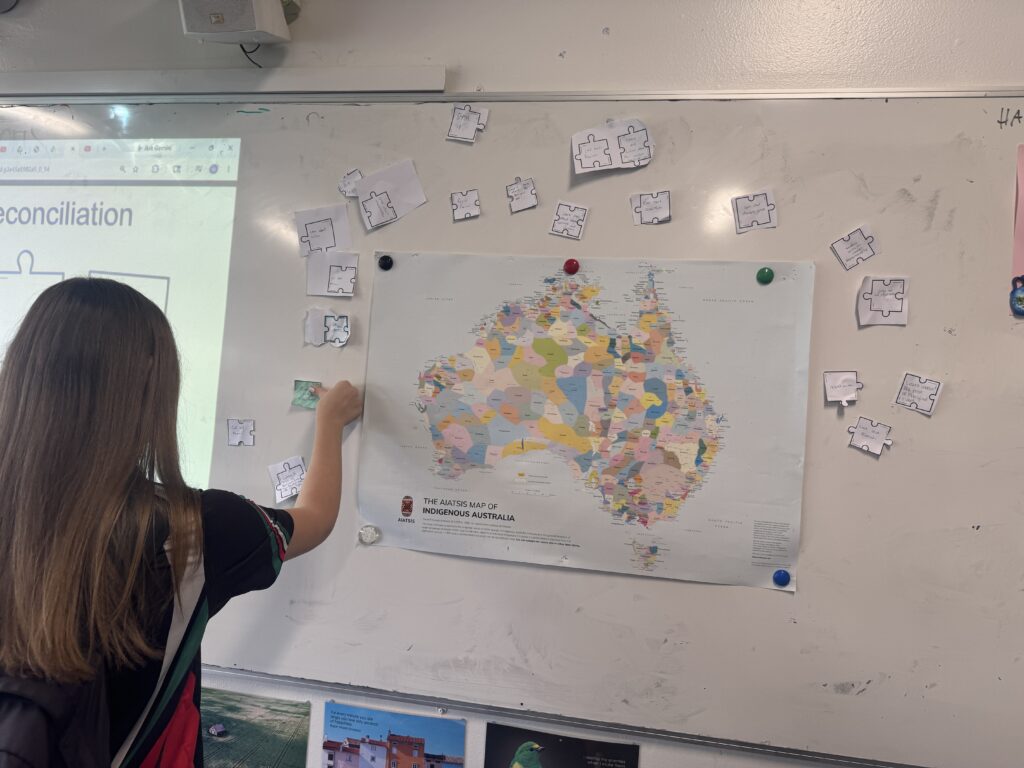 Students confidently connected commitments to Country, demonstrating meaningful reconciliation through active participation.